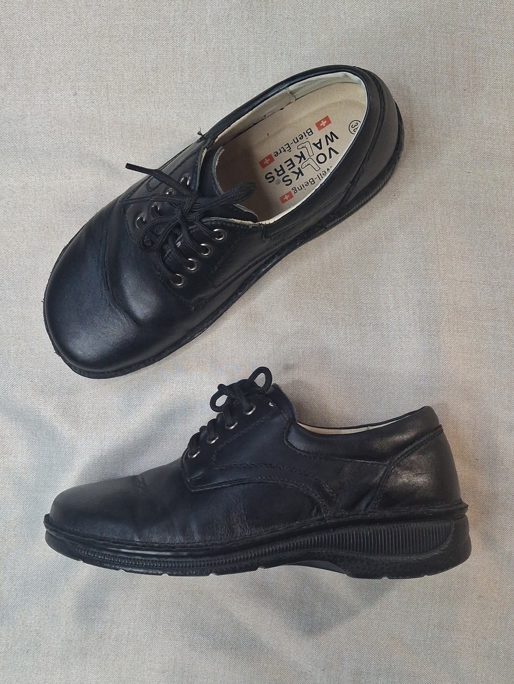 Volks Walkers Black Leather Oxford Shoes EU 38 / US 7.5